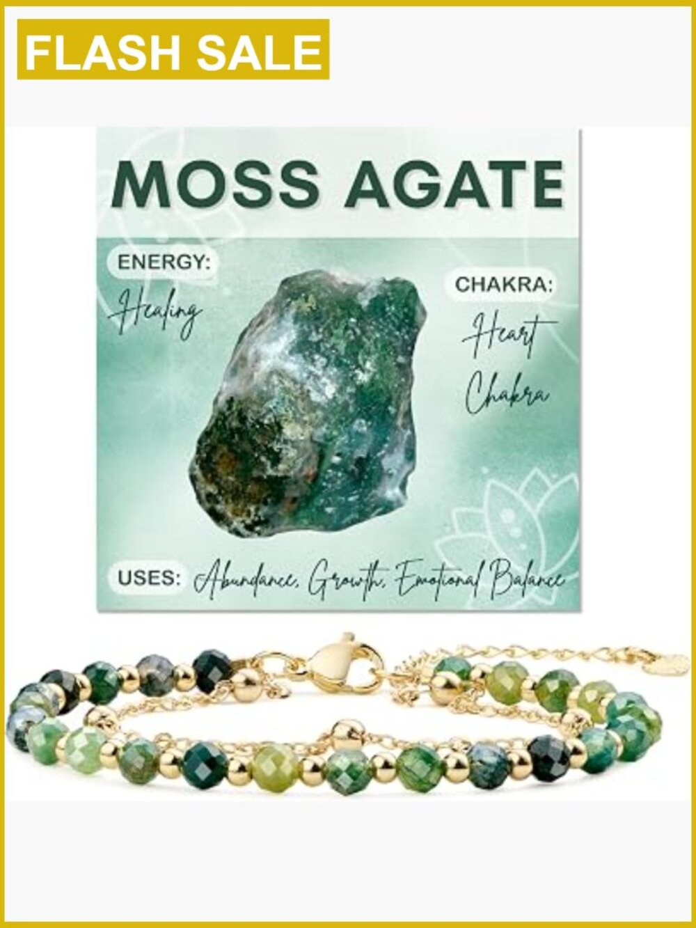Natural Moss Agate Handmade Bracelet 4mm Beads Gemstone Jewelry